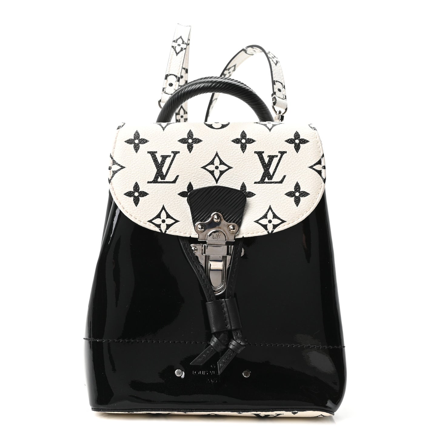 Patent Monogram Hot Springs Backpack Black White