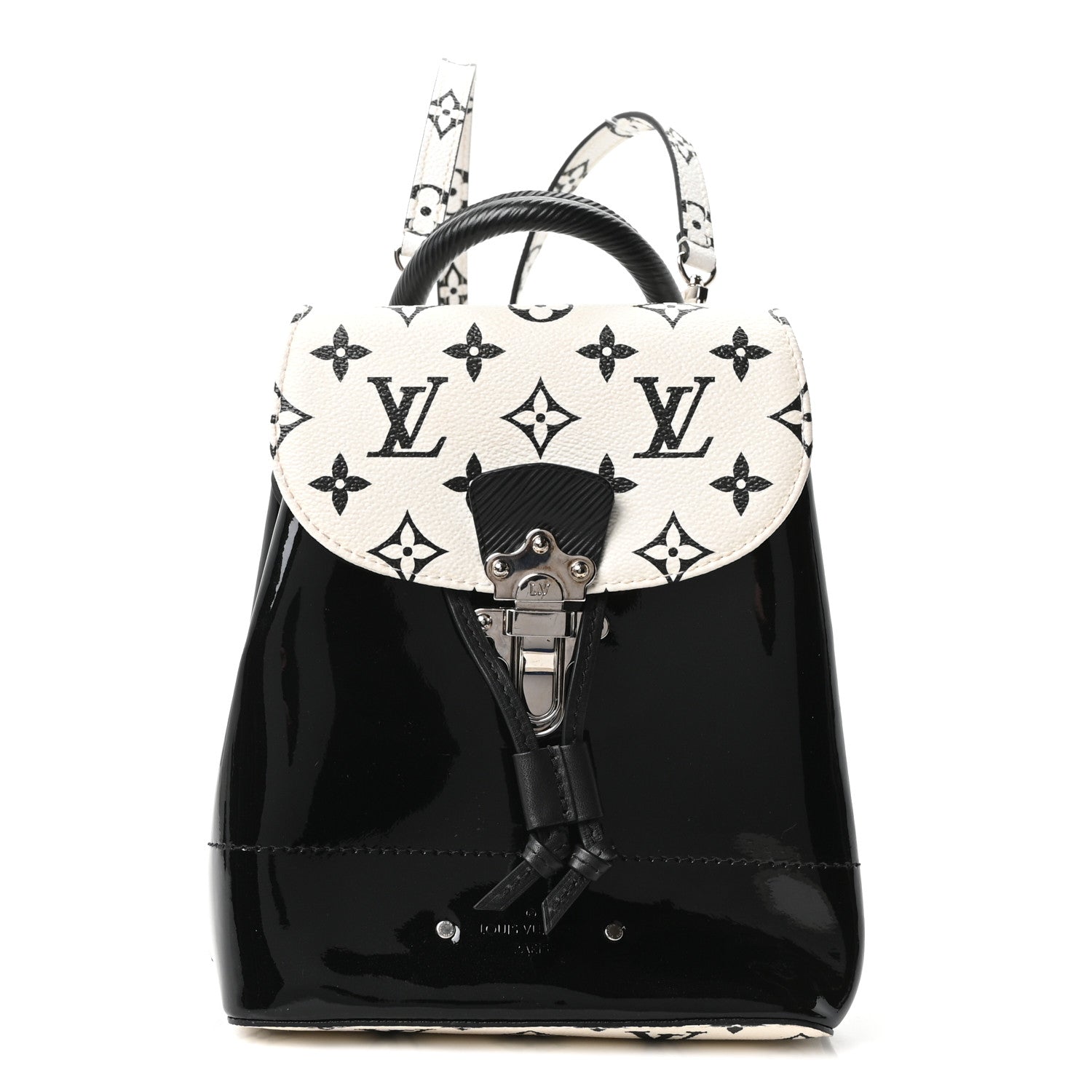 Louis Vuitton Patent Monogram Hot Springs Backpack Black White 1 of 9