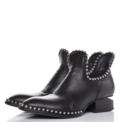 Alexander Wang Calfskin Studded Kori Cutout Boots 36 Black 3 of 15