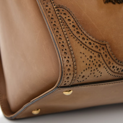 Gucci Calfskin Duilio Brogue Tote Honey 13 of 14