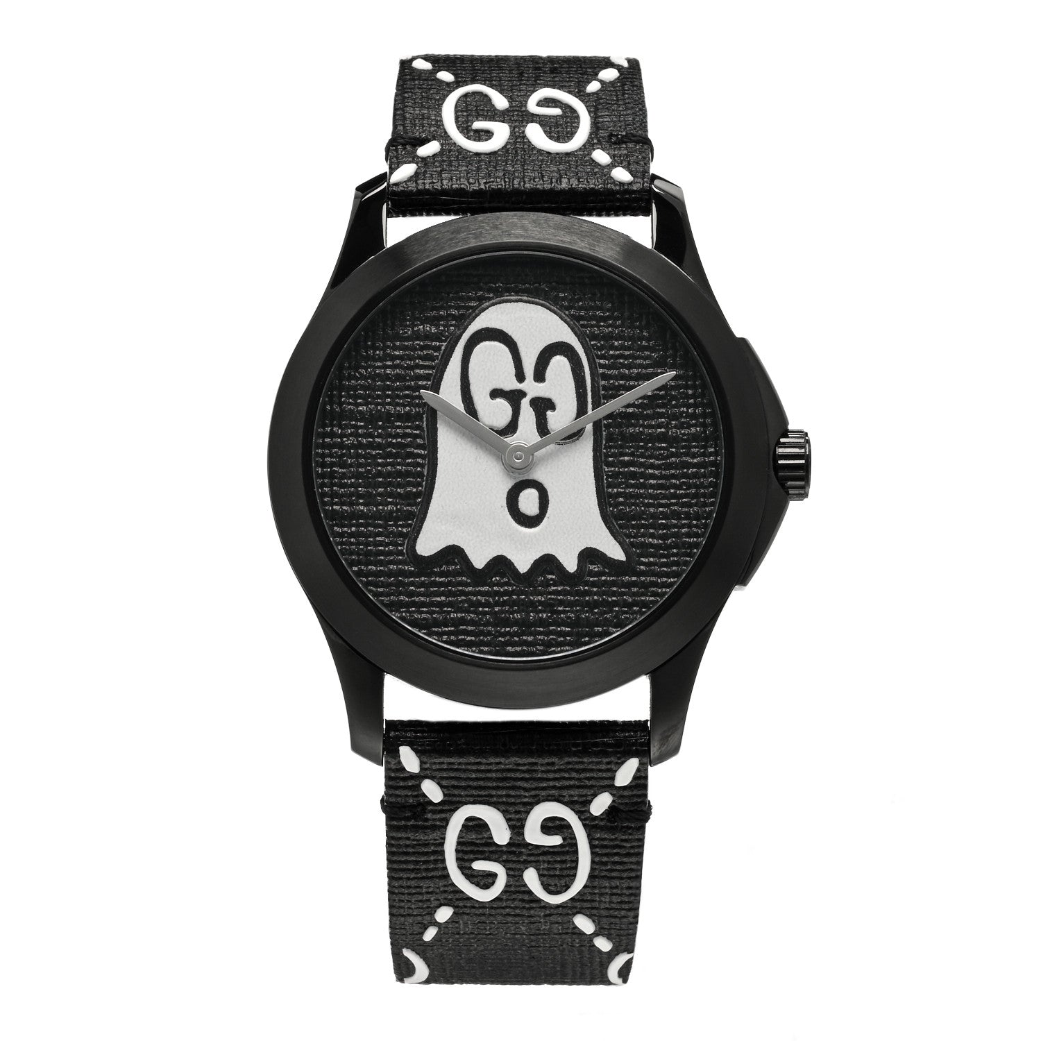 Gucci PVD Stainless Steel Canvas 38mm G-Timeless Ghost Quartz Watch Black 1 of 4