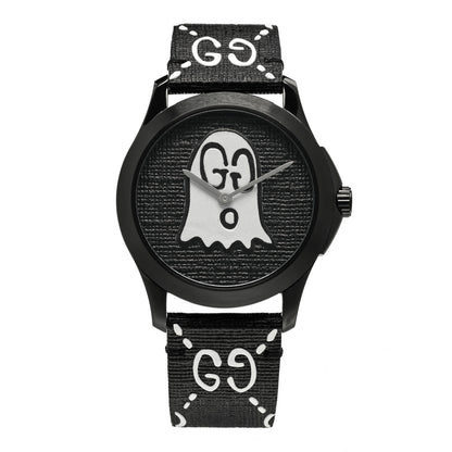 Gucci PVD Stainless Steel Canvas 38mm G-Timeless Ghost Quartz Watch Black 1 of 4