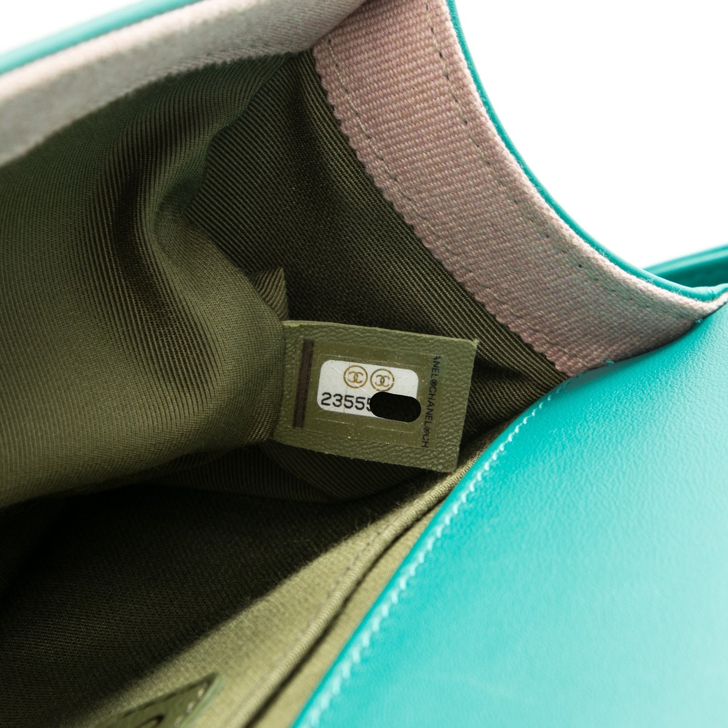 Lambskin Quilted Medium Boy Flap Turquoise