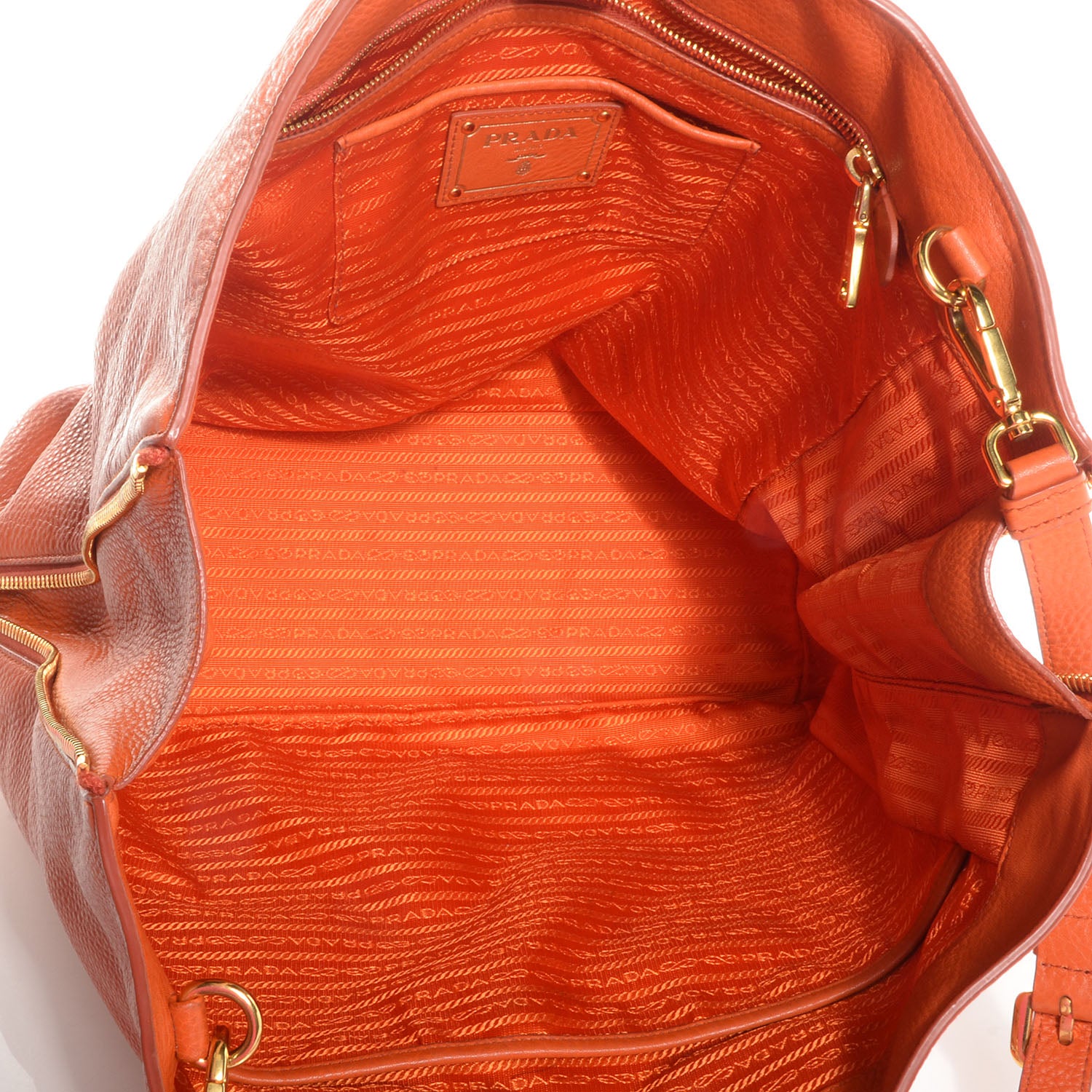 Prada Vitello Daino Shopping Tote Papaya 6 of 10