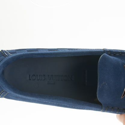 Louis Vuitton Suede Damier Shade Car Moccasin Loafers Blue 6 of 6