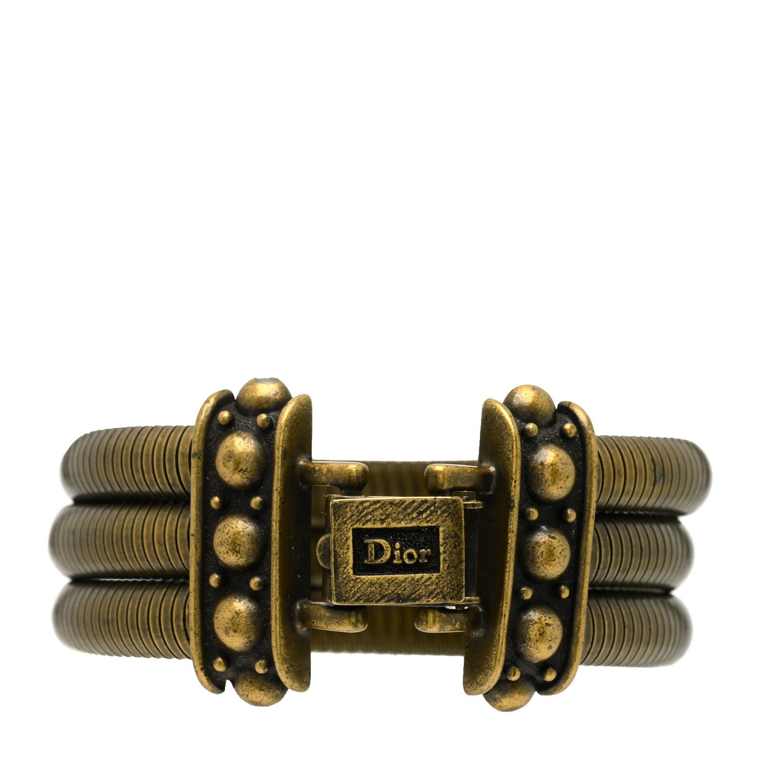Christian Dior Metal Logo Bracelet Gold 1 of 3