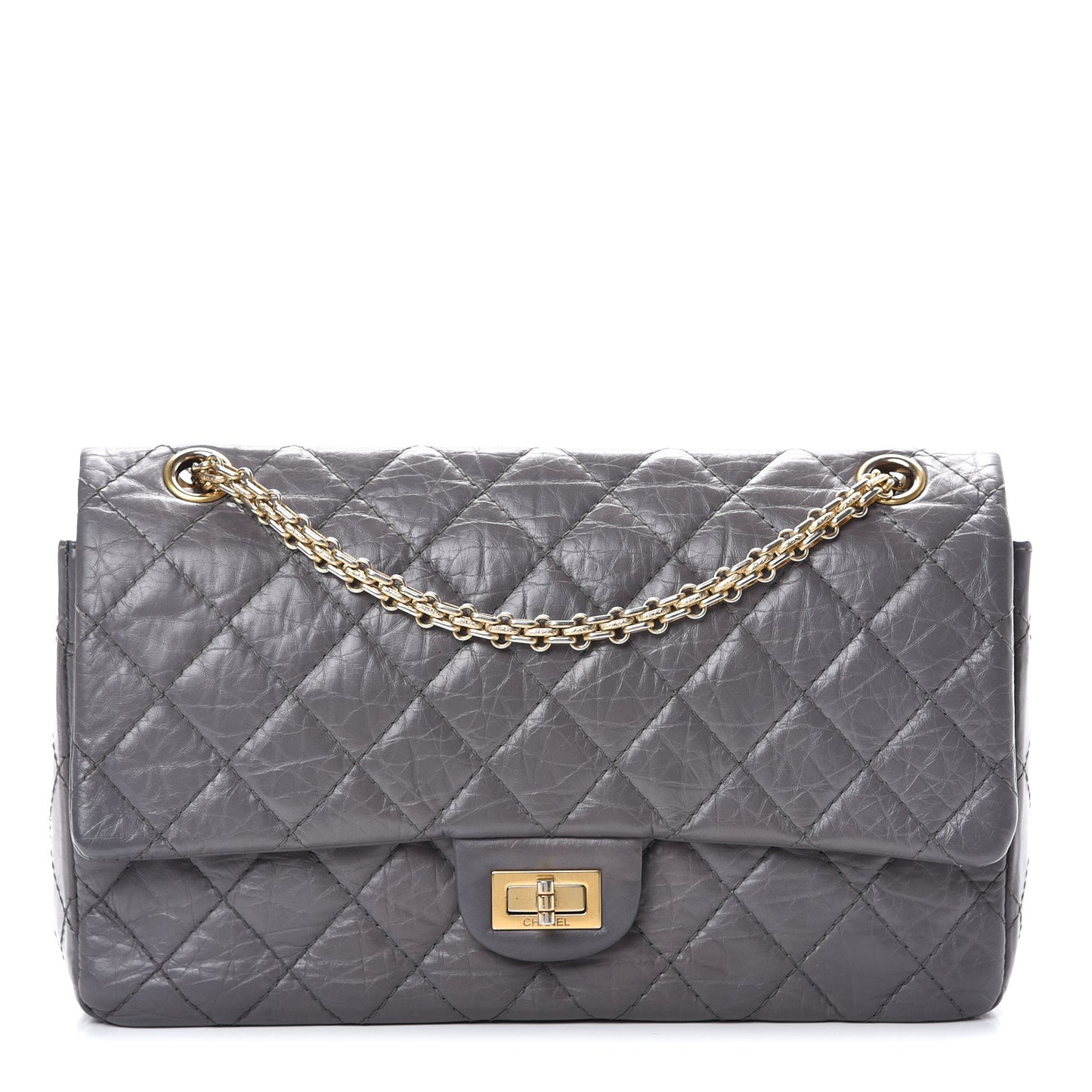 Aged Calfskin Quilted 2.55 Reissue 226 Flap Grey