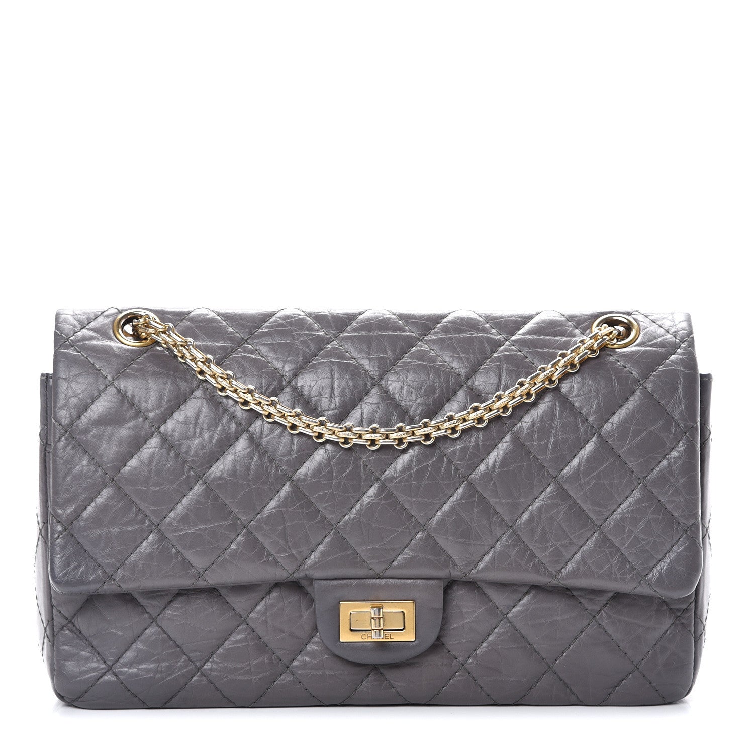Chanel Aged Calfskin Quilted 2.55 Reissue 226 Flap Grey 1 of 13