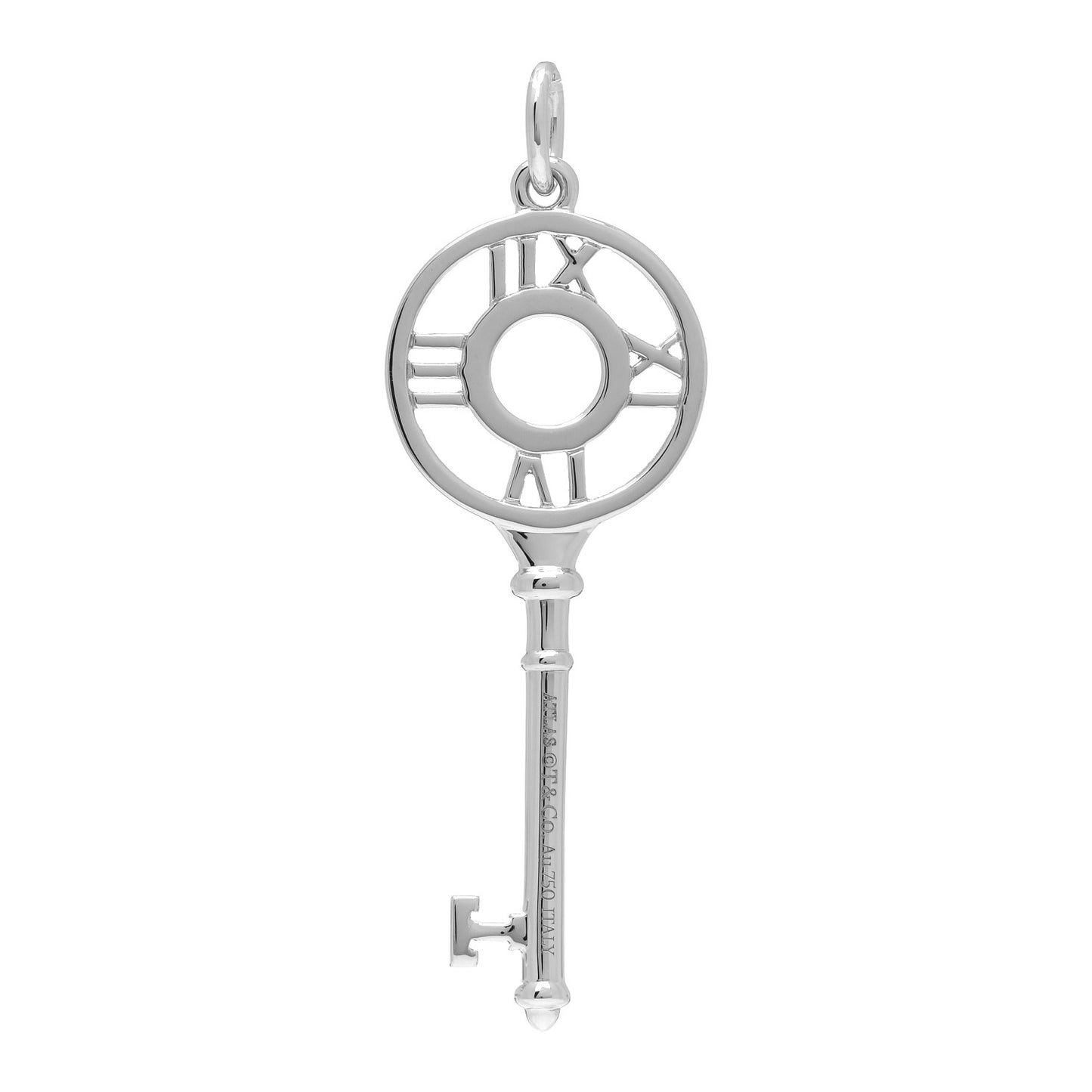 18K White Gold Diamond Atlas Key Pendant