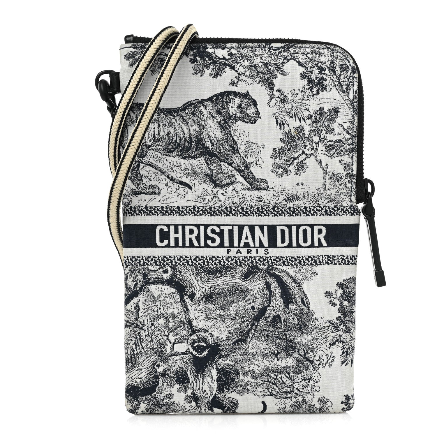 Christian Dior Technical Fabric Embroidered Toile De Jouy DiorTravel Multifunction Pouch Blue 2 of 12