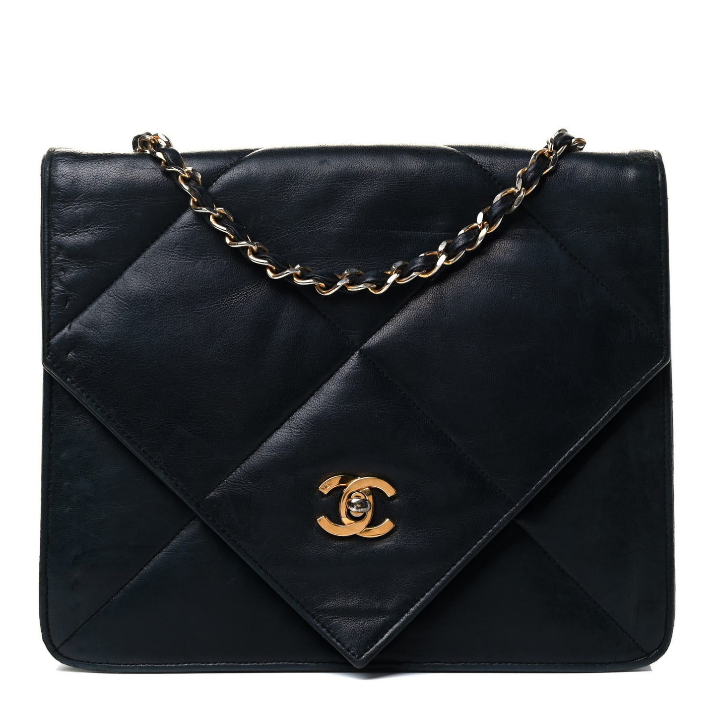 Lambskin Quilted Small Single Flap Black