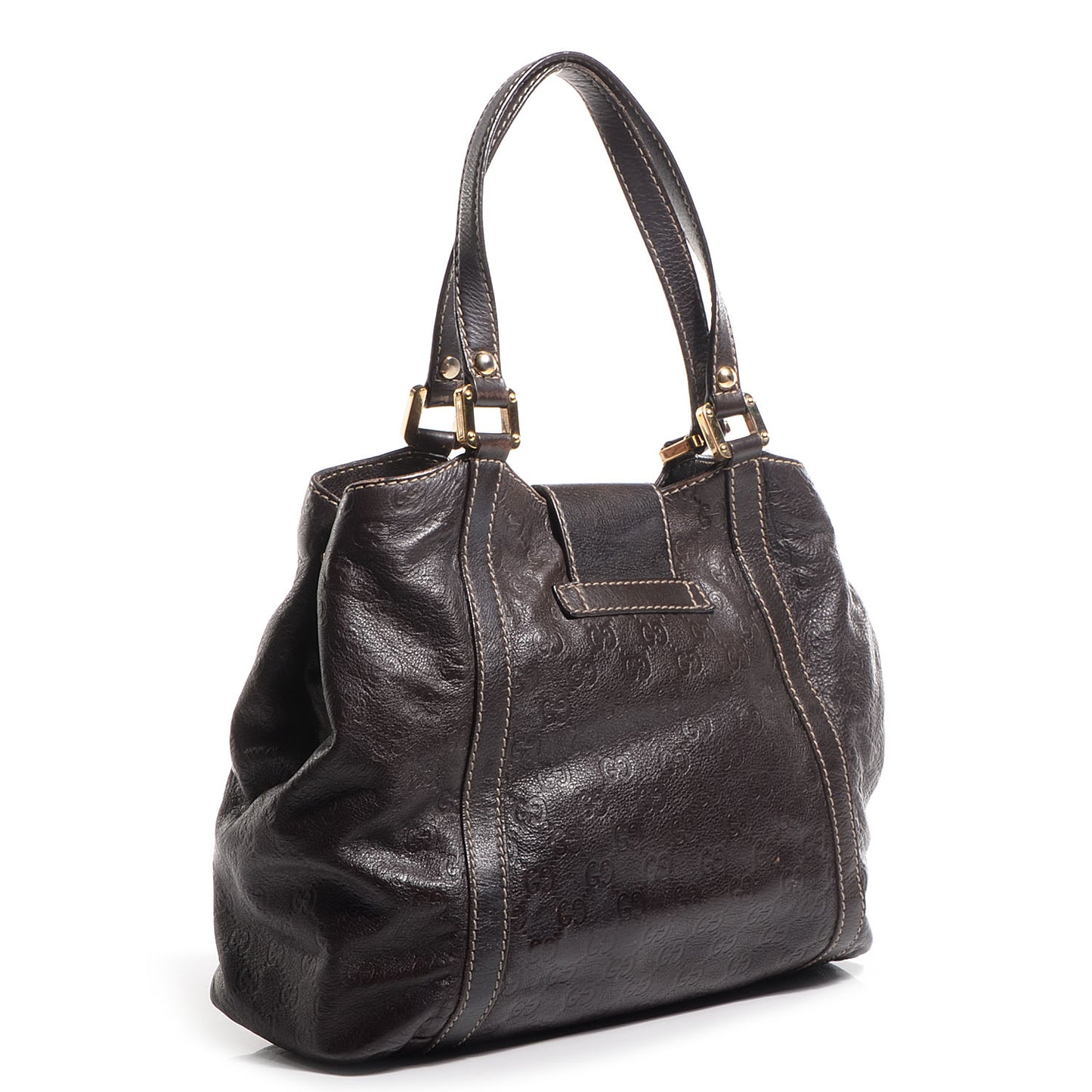 Guccissima New Ladies Web Hobo Brown