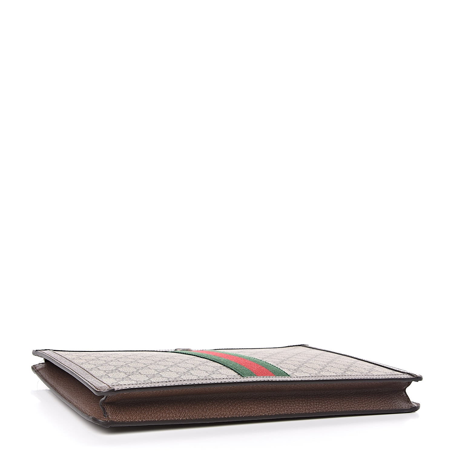 Gucci GG Supreme Monogram Web Ophidia Portfolio Pouch Beige New Acero 4 of 7