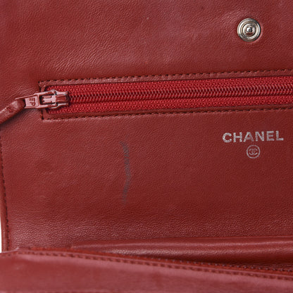 Chanel Lambskin Quilted Wallet On Chain WOC Red 6 of 12
