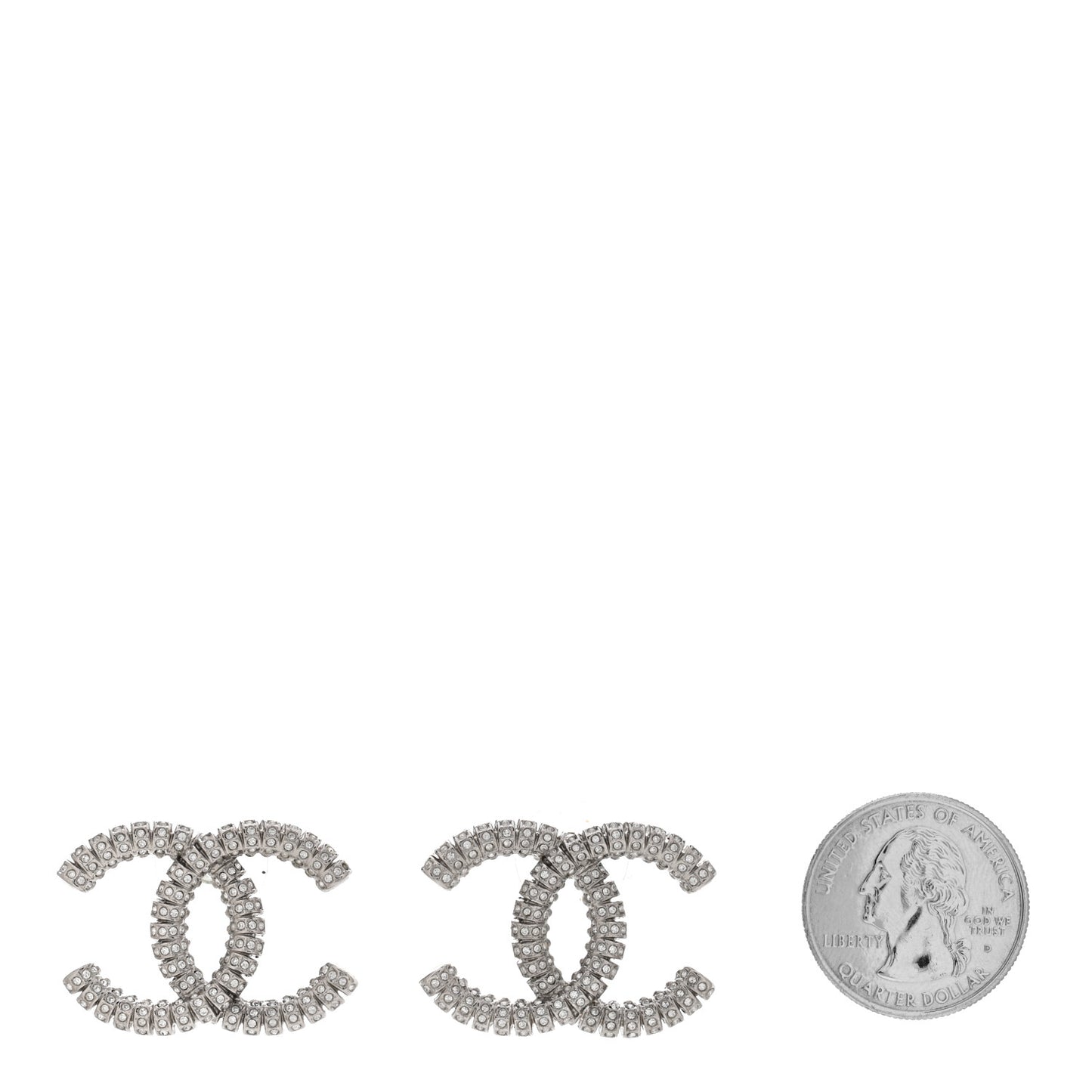 Crystal CC Earrings Silver