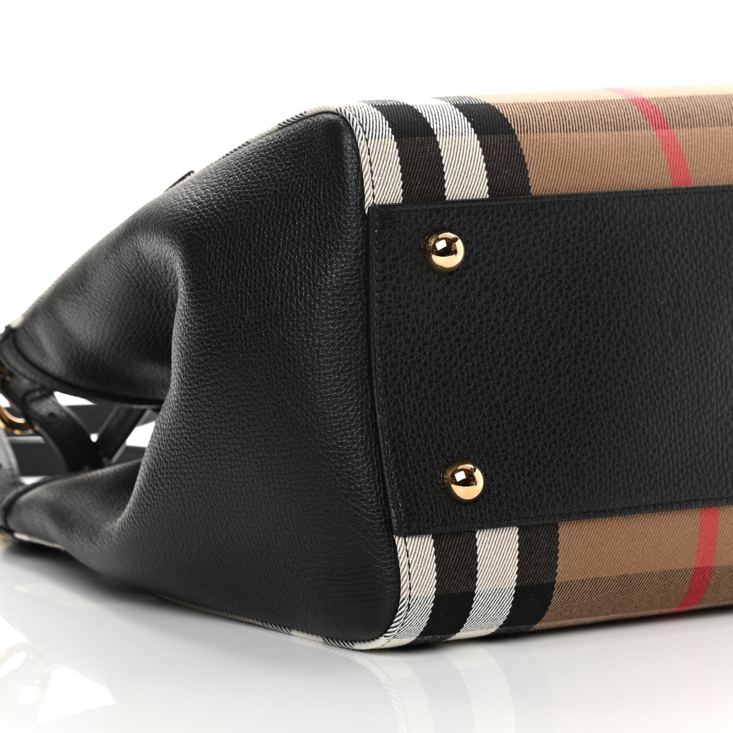 Burberry Grainy Calfskin House Check Small Canterbury Tote Black 10 of 12