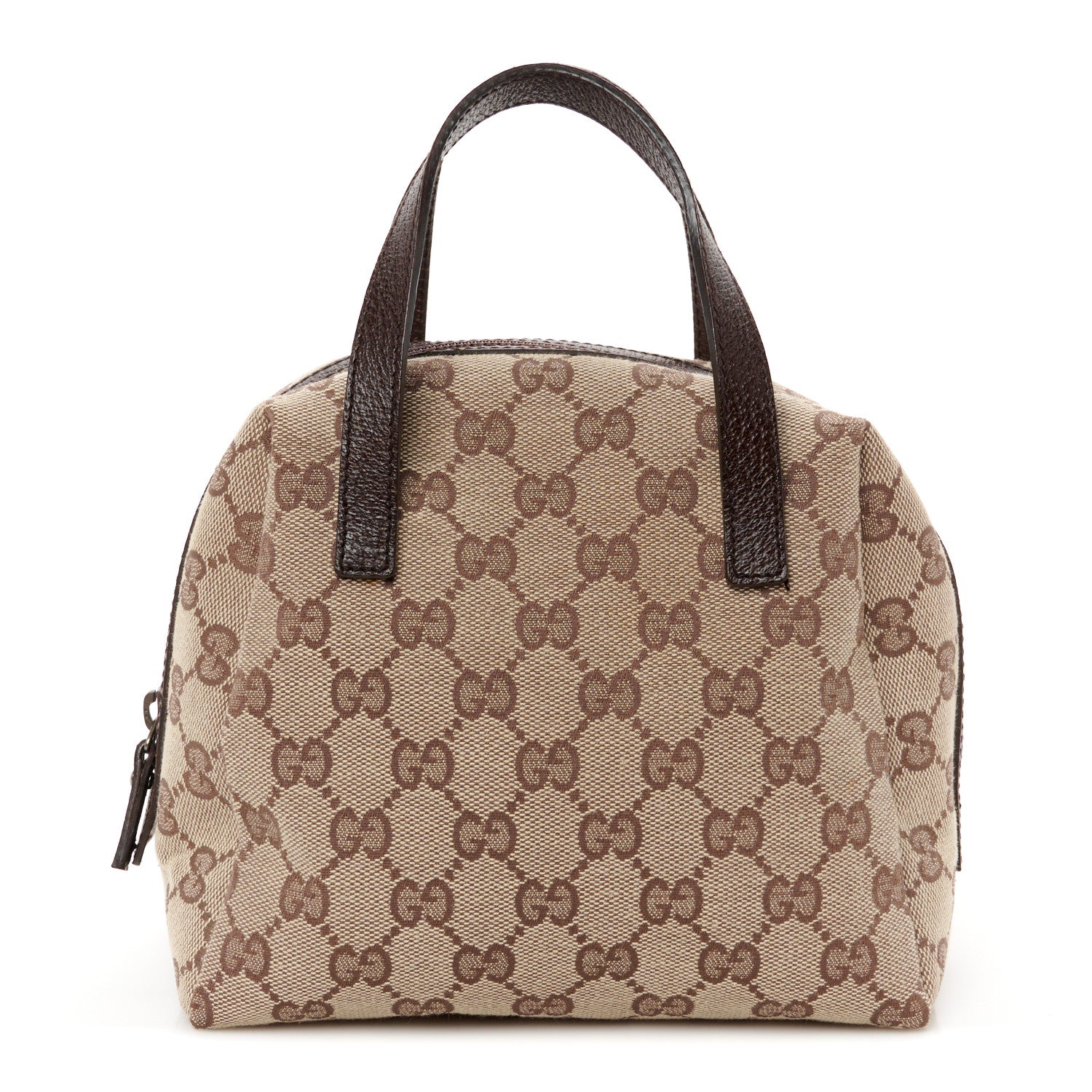 Gucci Monogram Calfskin Large Balthus Cosmetic Pouch Beige Ebony Cocoa 1 of 11