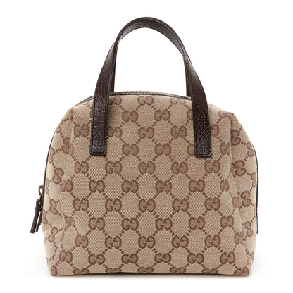Gucci Monogram Calfskin Large Balthus Cosmetic Pouch Beige Ebony Cocoa 1 of 11