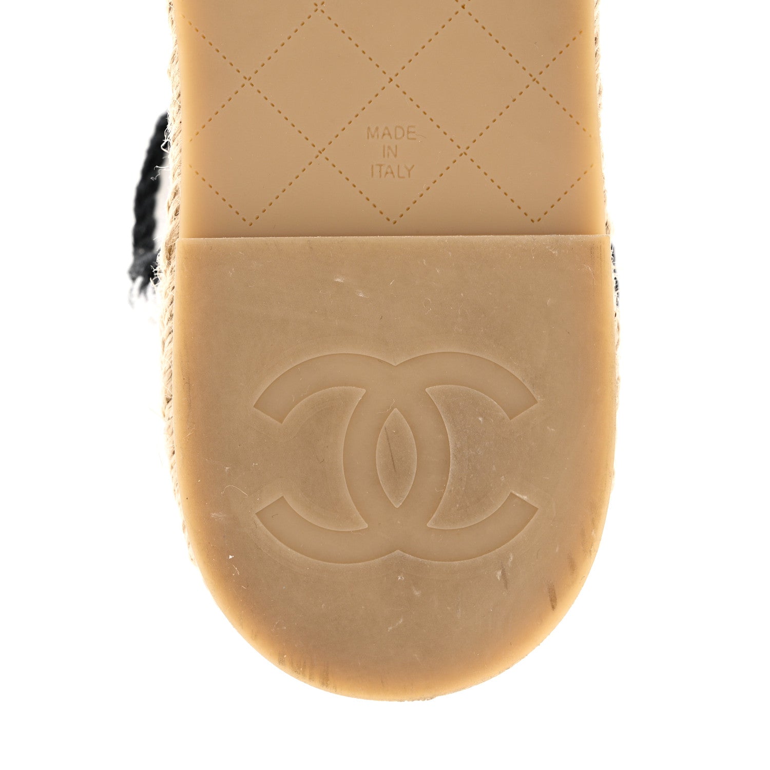 Chanel Braided Knit Cap Toe CC Ankle Strap Espadrilles 41 White Black 6 of 10