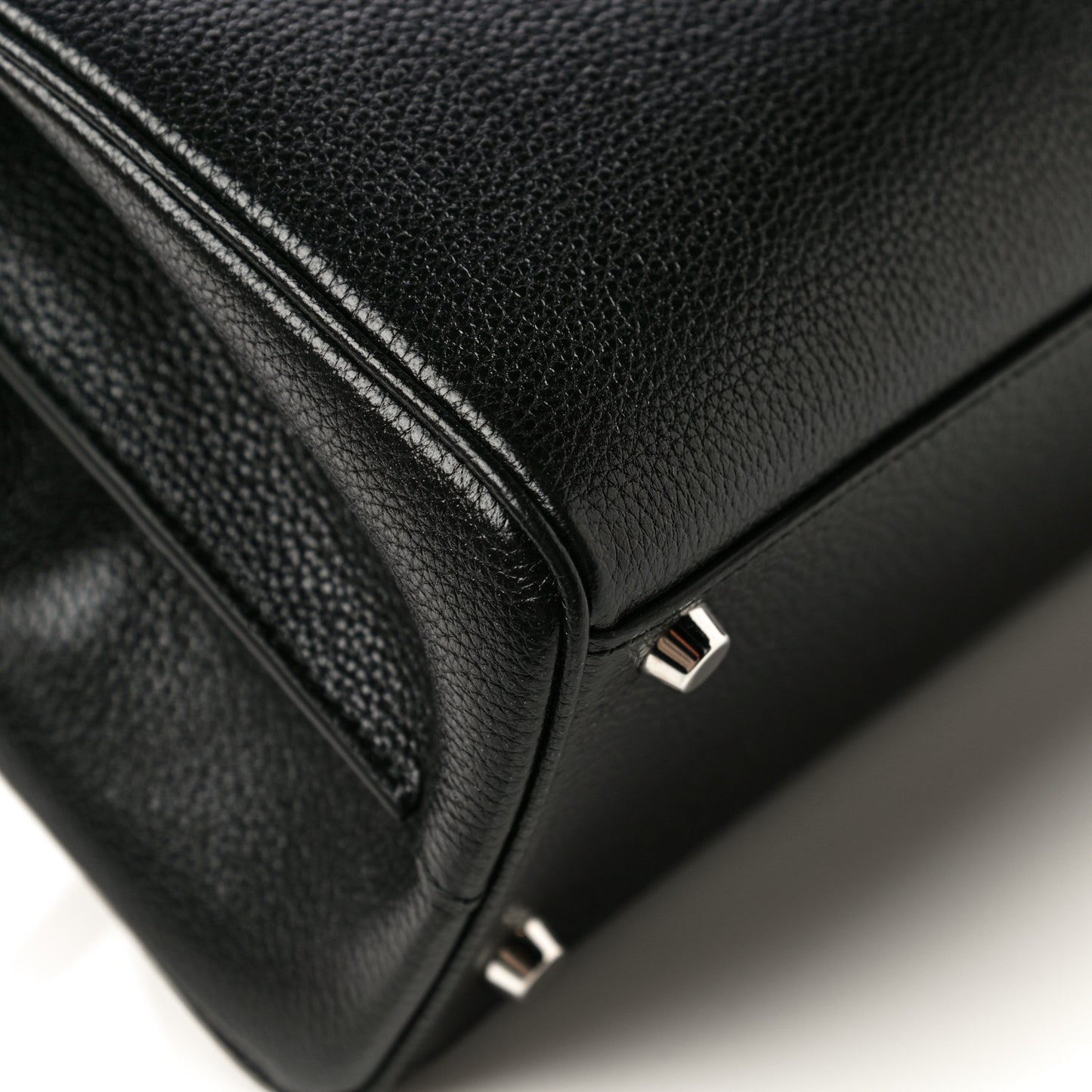 Grainy Calfskin Small Zumi Top Handle Bag Black