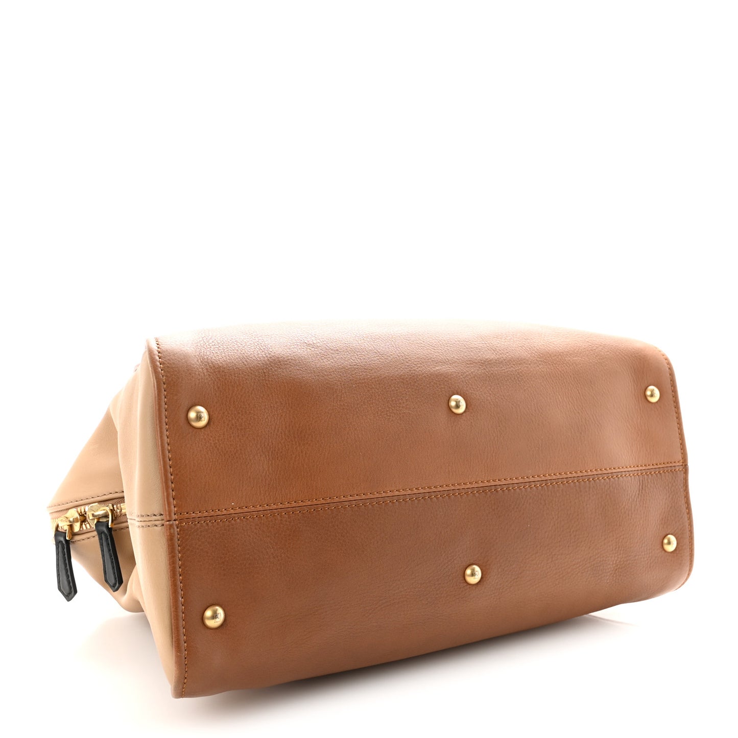 Calfskin Large Chameleon Tote Cognac Camel Black