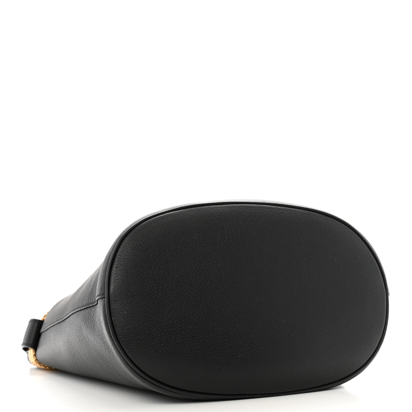 Calfskin Buckle Bag With Jeweled Belt Black