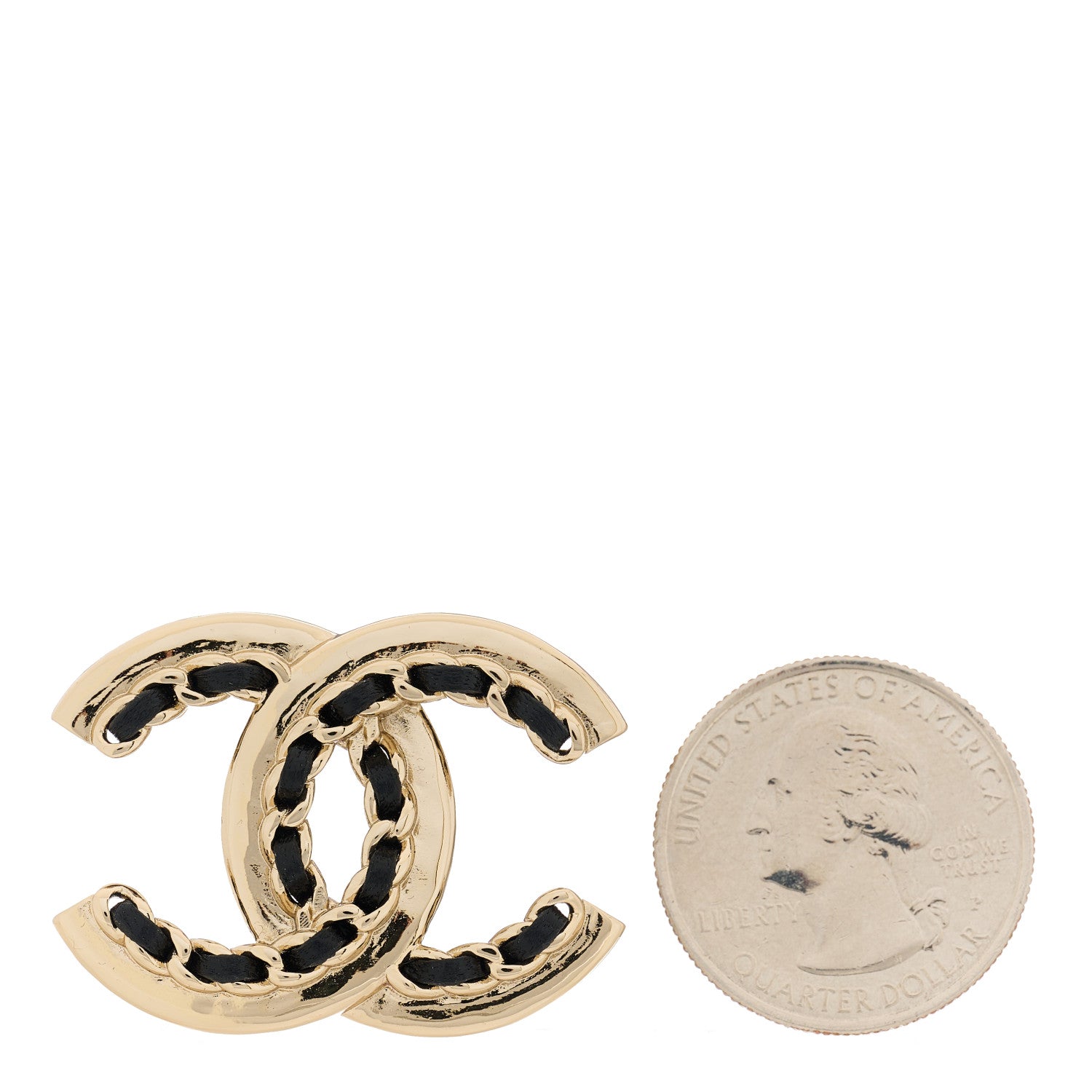 Chanel Lambskin Chain CC Chain Brooch Black Gold 2 of 5