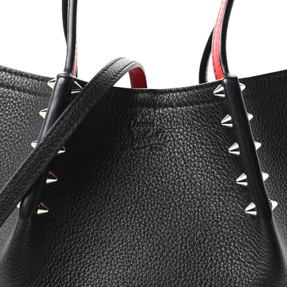 Christian Louboutin Calfskin Spiked Mini Cabarock Shopper Tote Black 7 of 9