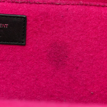 Saint Laurent Wool Rive Gauche Tote Fuchsia 7 of 15