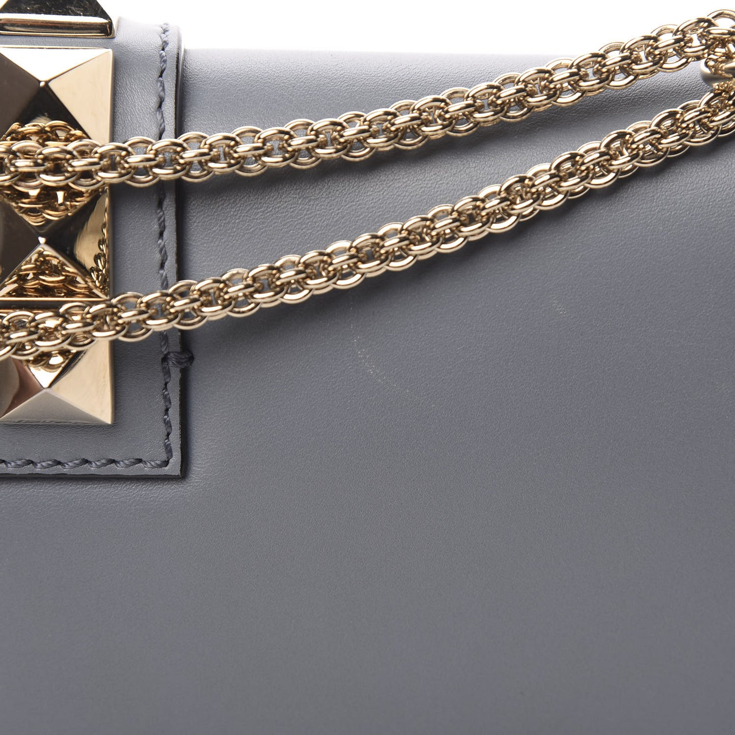 Vitello Medium Glam Lock Rockstud Flap Grey
