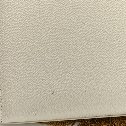 Saint Laurent Grain De Poudre Small Classic Monogram Kate Tassel Satchel Crema Soft 12 of 12