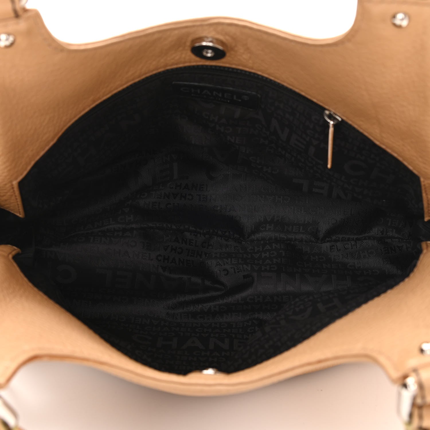 Chanel Grained Calfskin Tassel Hobo Beige 5 of 12