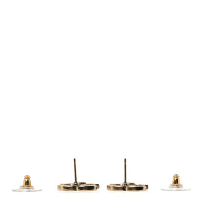 Chanel Crystal CC Earrings Light Gold 3 of 4