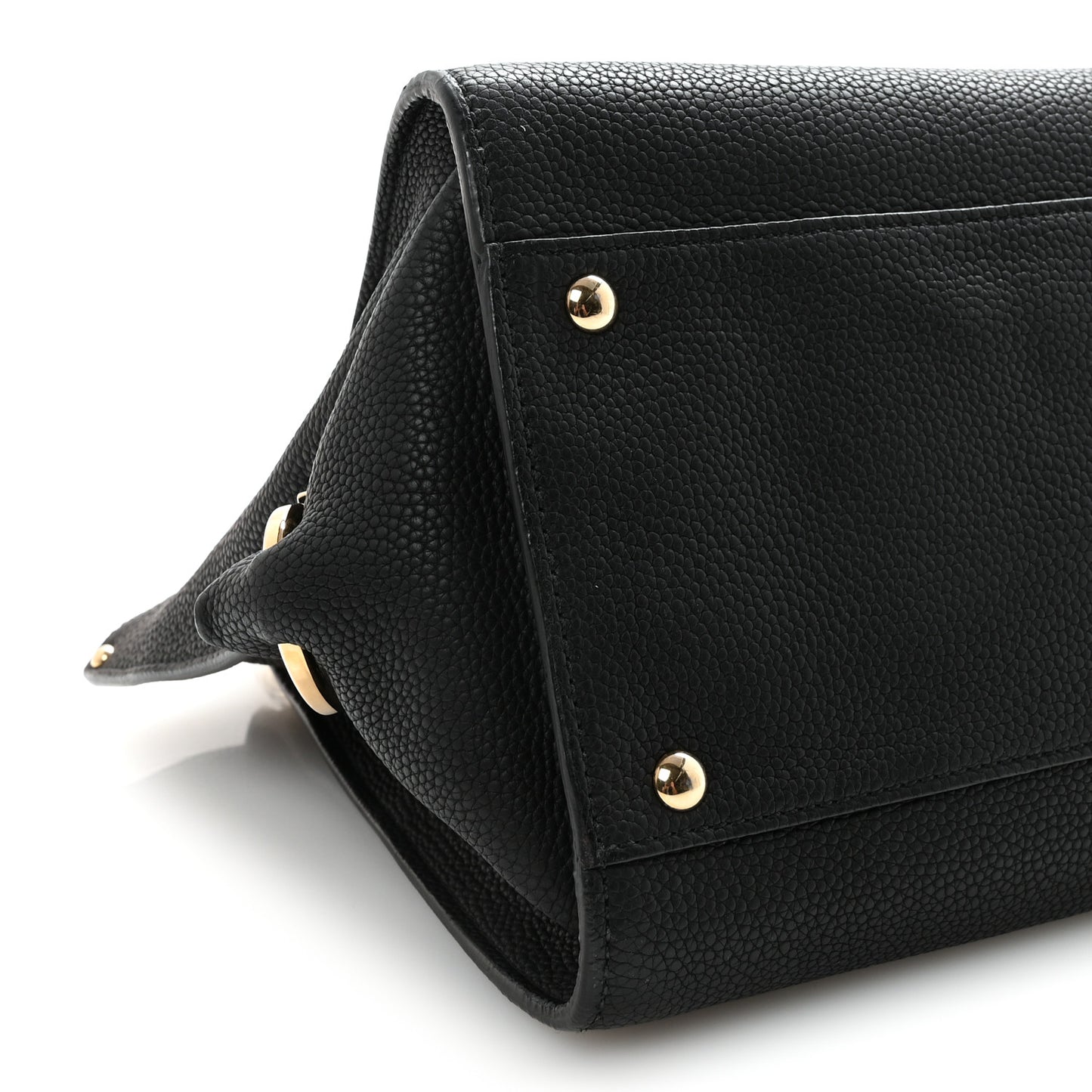 Grained Calfskin Medium Sofia Satchel Black