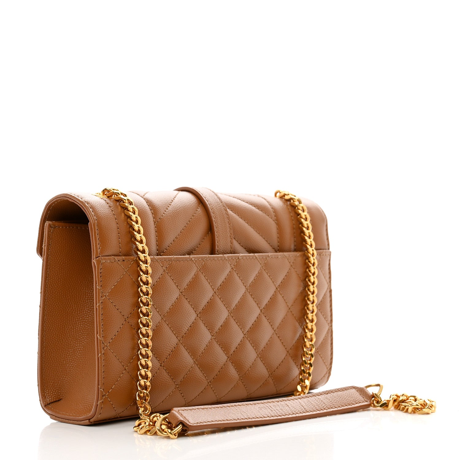 Saint Laurent Grain De Poudre Textured Mixed Matelasse Triquilt Small Monogram Satchel Dark Natural 2 of 11