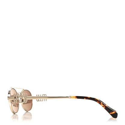 Miu Miu Metal Logo Sunglasses SMU54Z Brown 3 of 7