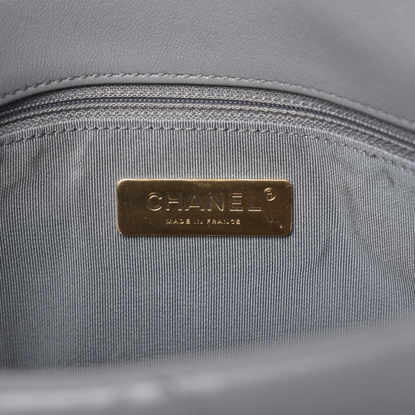 Lambskin Quilted Medium Chanel 19 Flap Grey