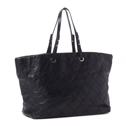 Chanel Glazed Calfskin Large On The Road Tote Black 3 of 10