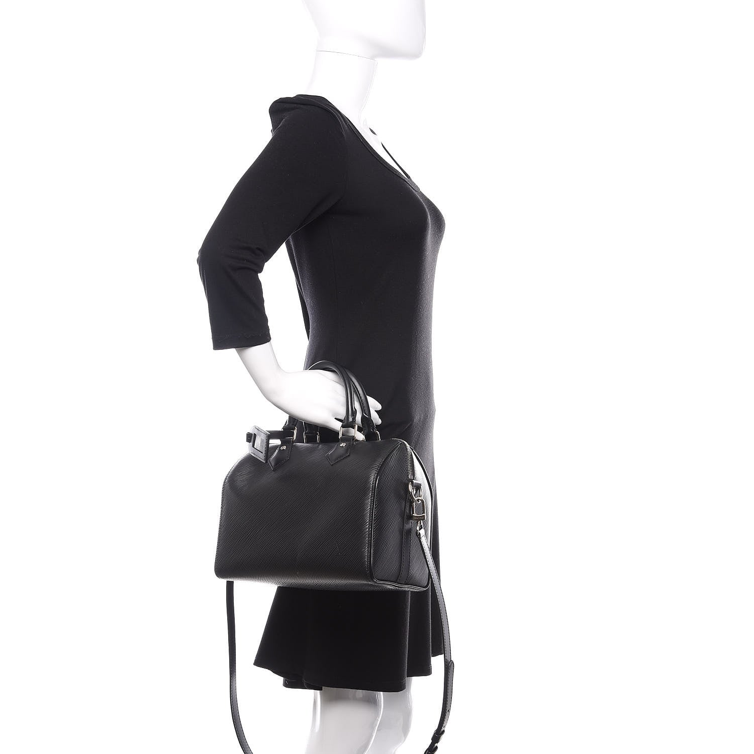 Louis Vuitton Epi Speedy Bandouliere 25 Black 3 of 10
