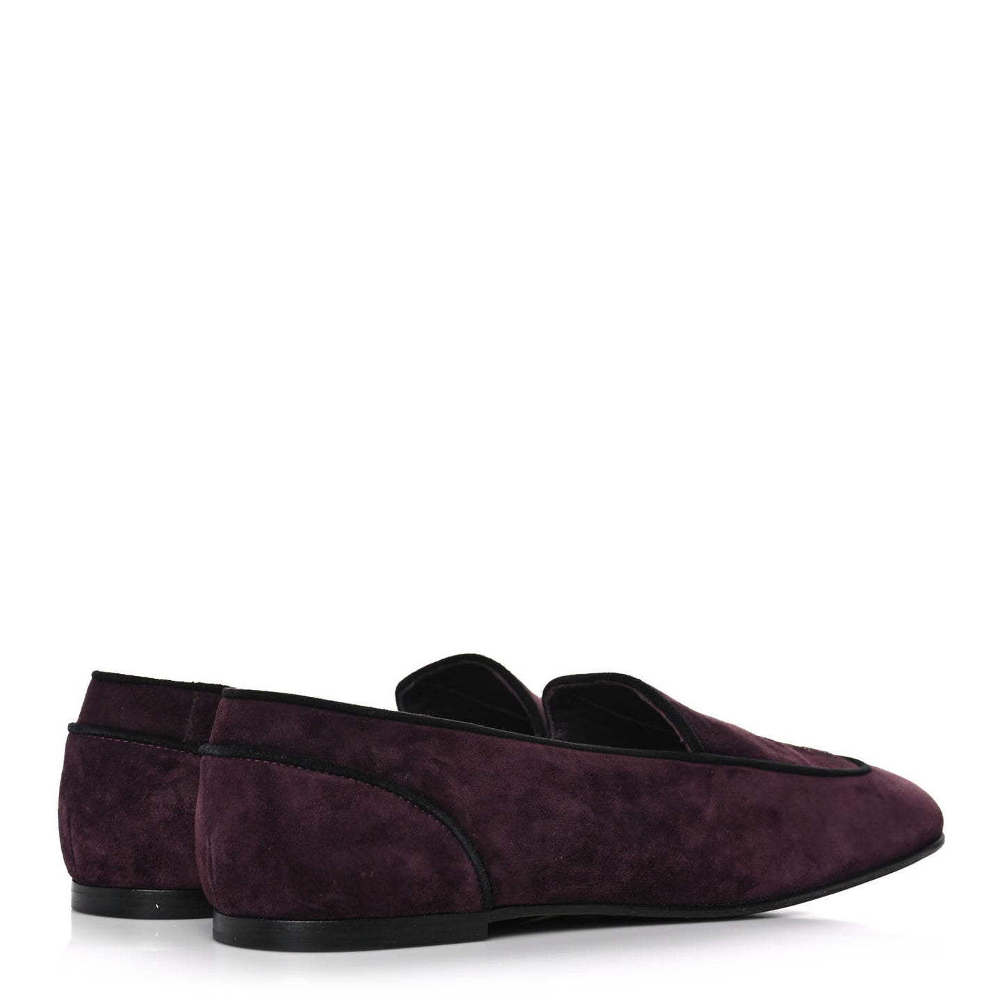 Suede Calfskin Womens Mocassin CC Flats 40.5 Burgundy