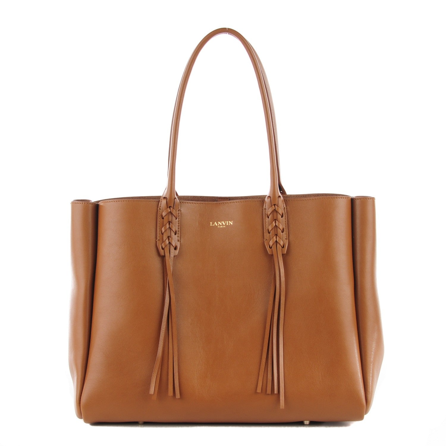Lanvin Smooth Calfskin Small Fringe Shopper Tote Hazel 1 of 8
