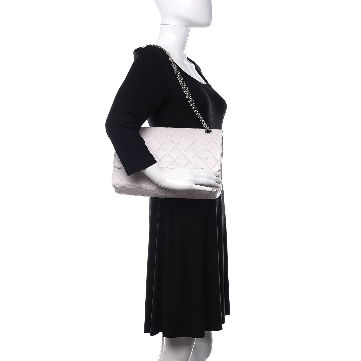Chanel Aged Calfskin 50th Anniversary 2.55 Reissue 227 White 2 of 14