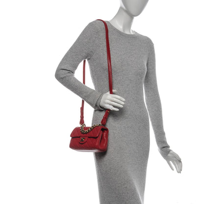 Chanel Shiny Sheepskin Quilted Mini Trapezio Flap Red 2 of 8
