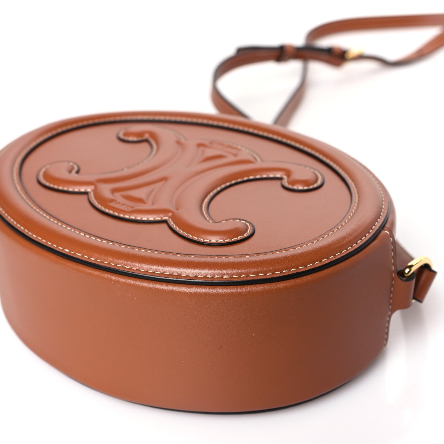 Celine Smooth Calfskin Cuir Triomphe Oval Bag Tan 8 of 8