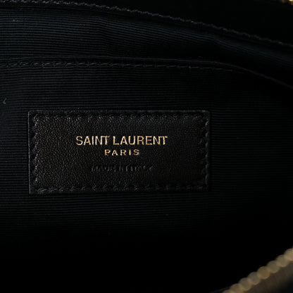 Saint Laurent Calfskin Matelasse Chevron Monogram A5 Wristlet Black 11 of 16
