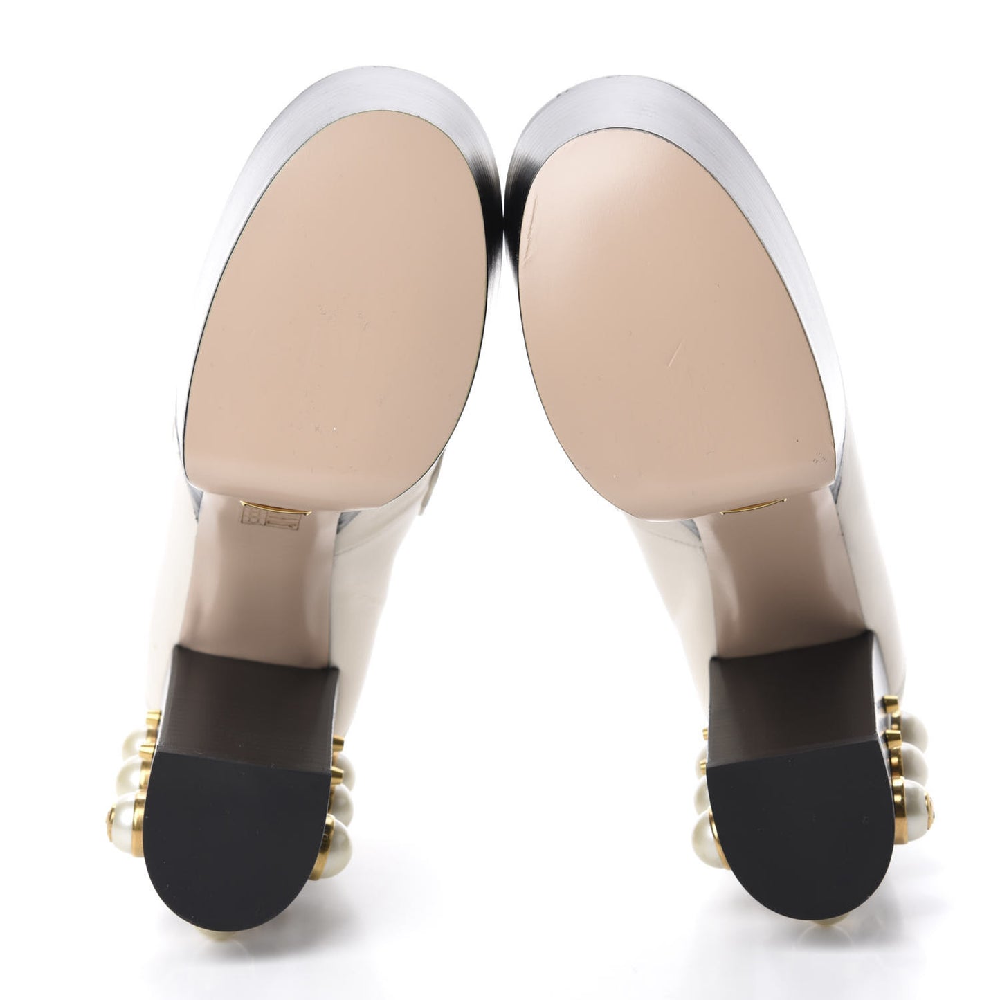 Malaga Kid Pearl Studded Vegas Platform Loafers 39 Mystic White