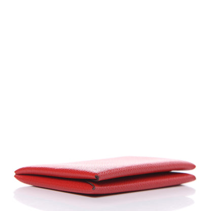 Hermes Epsom Calvi Card Case Rouge Casaque 4 of 7