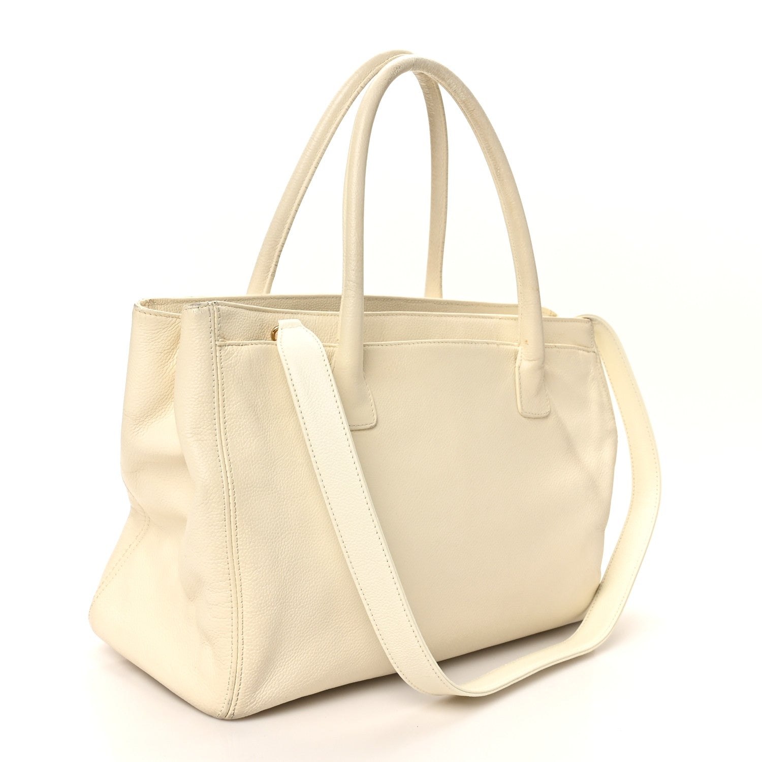 Chanel Caviar Cerf Executive Shopper Tote White 4 of 17