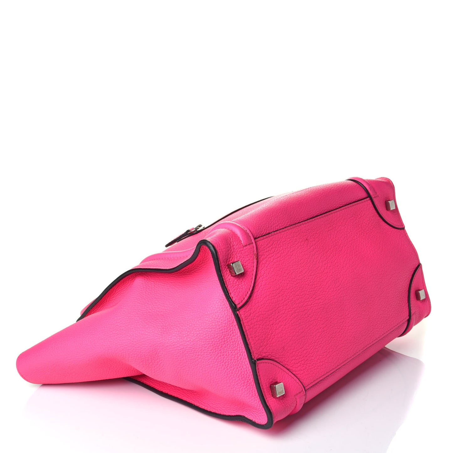 Drummed Calfskin Mini Luggage Fluo Pink