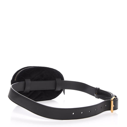 Gucci Velvet Matelasse GG Marmont Belt Bag 85 34 Black 3 of 13